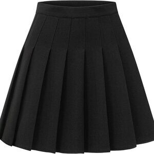 Stretchy Short Pleated Skirts for Women Cheerleader Uniform High Waist A-line Mi
